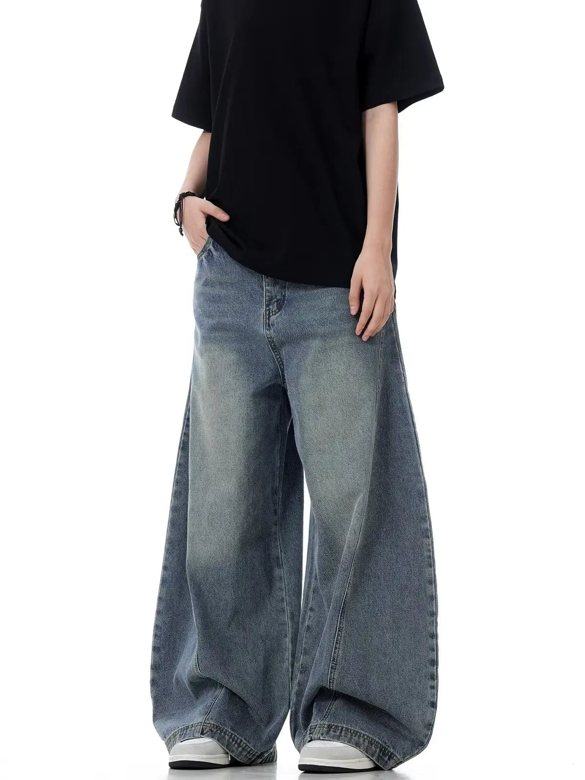 New Baggy Jeans Blue Vintage Blue Jeans Women High Waist Grunge Y2k 90s Streetwear Baggy Casual  Straight Washed Denim Trouser