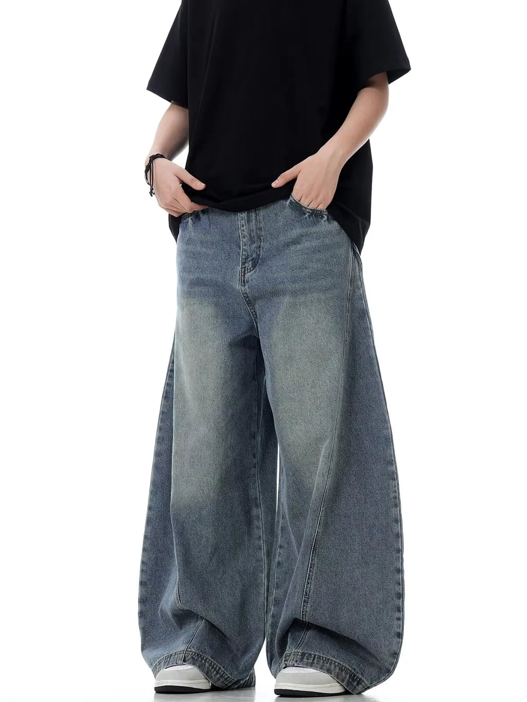 New Baggy Jeans Blue Vintage Blue Jeans Women High Waist Grunge Y2k 90s Streetwear Baggy Casual  Straight Washed Denim Trouser