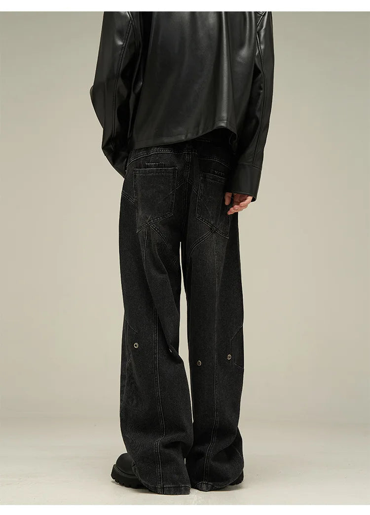 Baggy Jeans Men American Style Personality Vintage Wide Leg Trousers All-match Washed Fashion Streetwear Handsome Cool Pantalone