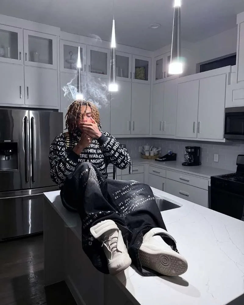 Y2K Baggy Jeans men Harajuku 2000s Gothic American Pattern letter jeans vintage Hip Hop men women Fashion Casual wide leg jeans