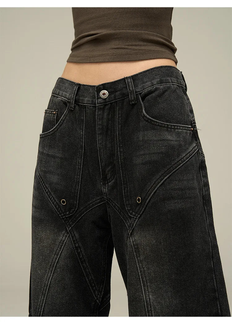 Baggy Jeans Men American Style Personality Vintage Wide Leg Trousers All-match Washed Fashion Streetwear Handsome Cool Pantalone