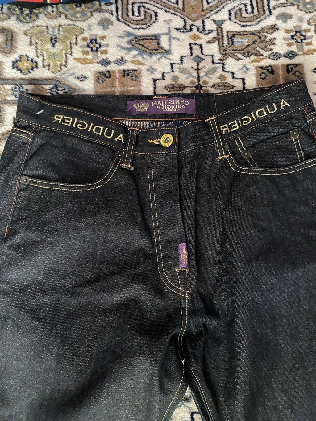 Baggy Wide Leg Y2K 2000s Loose Jeans Embroidered Buddha Casual Denim Pants Harajuku High Waist Straight Jeans Y2k Women Clothing