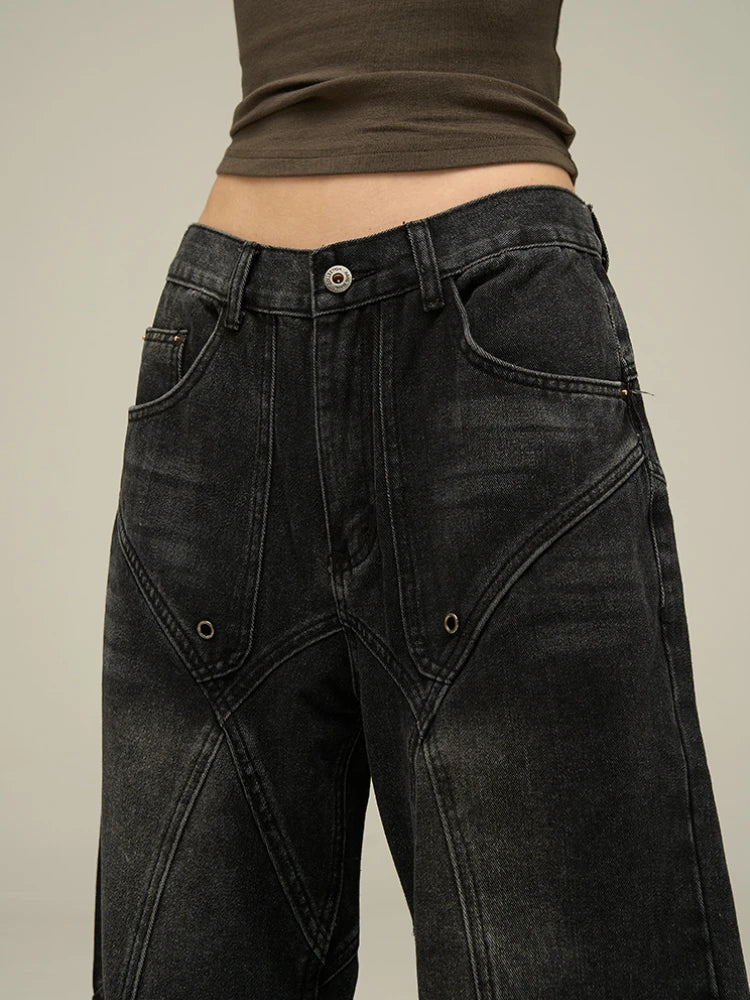 Baggy Jeans Men American Style Personality Vintage Wide Leg Trousers All-match Washed Fashion Streetwear Handsome Cool Pantalone