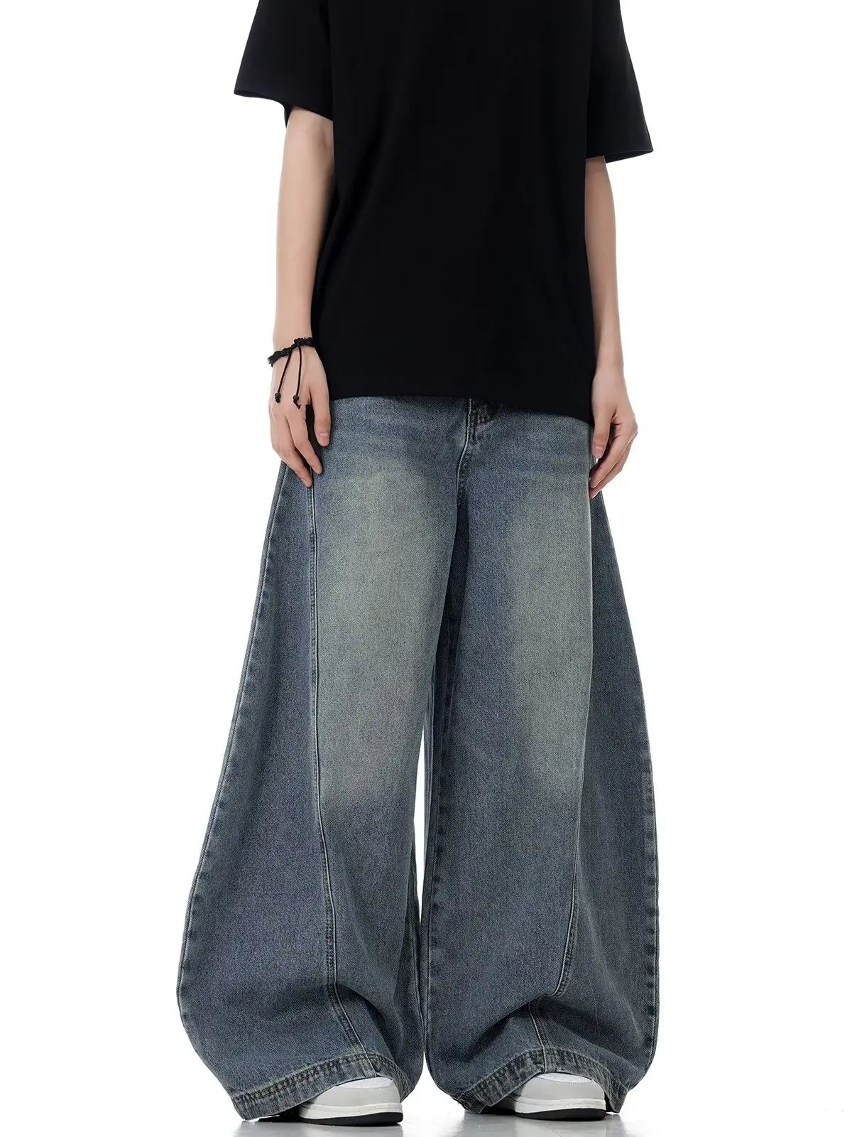 New Baggy Jeans Blue Vintage Blue Jeans Women High Waist Grunge Y2k 90s Streetwear Baggy Casual  Straight Washed Denim Trouser