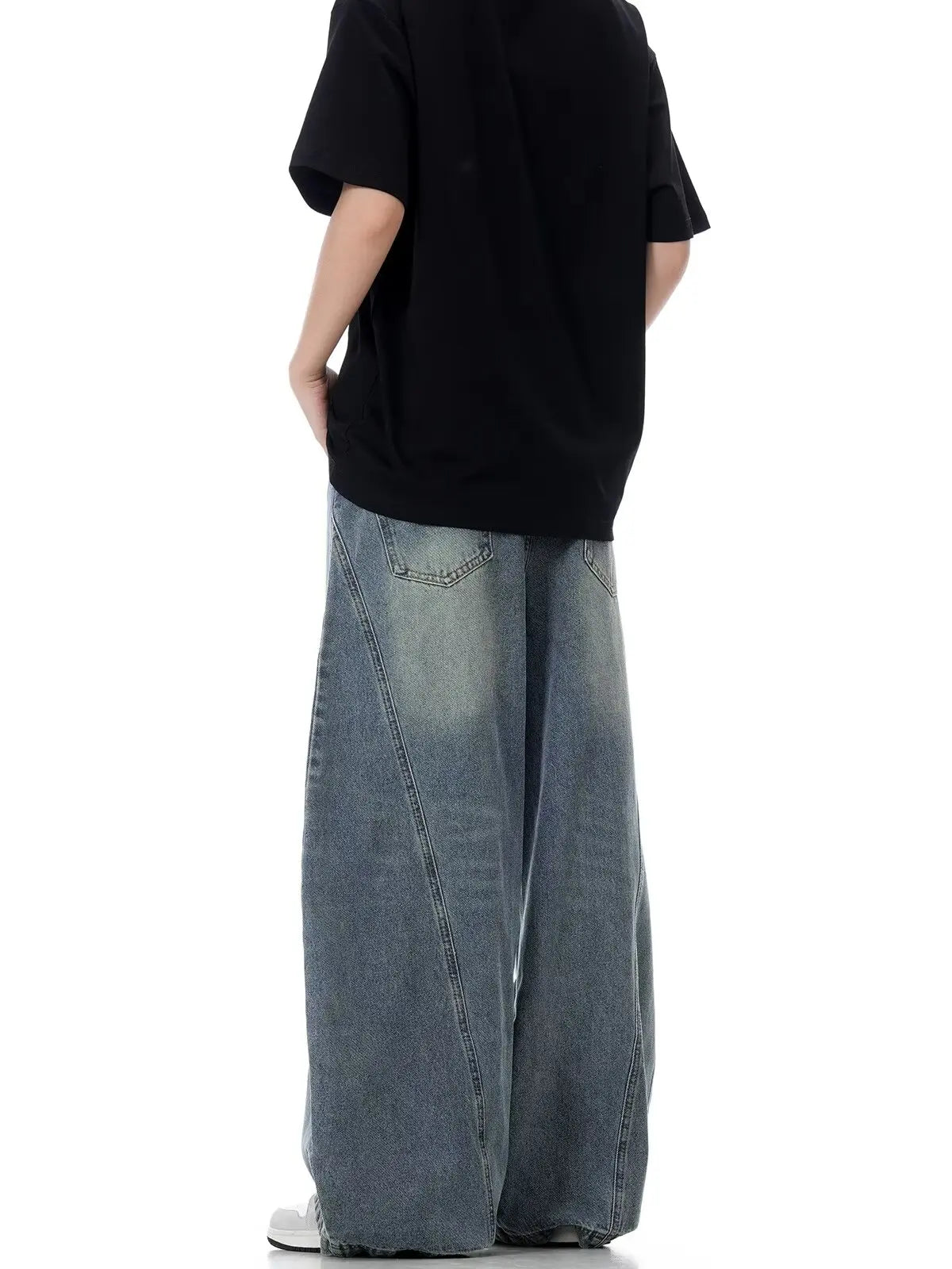 New Baggy Jeans Blue Vintage Blue Jeans Women High Waist Grunge Y2k 90s Streetwear Baggy Casual  Straight Washed Denim Trouser