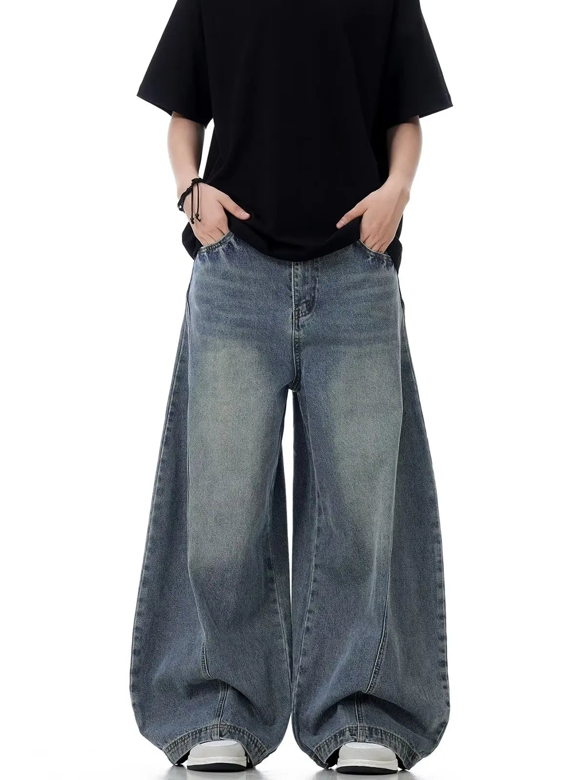 New Baggy Jeans Blue Vintage Blue Jeans Women High Waist Grunge Y2k 90s Streetwear Baggy Casual  Straight Washed Denim Trouser