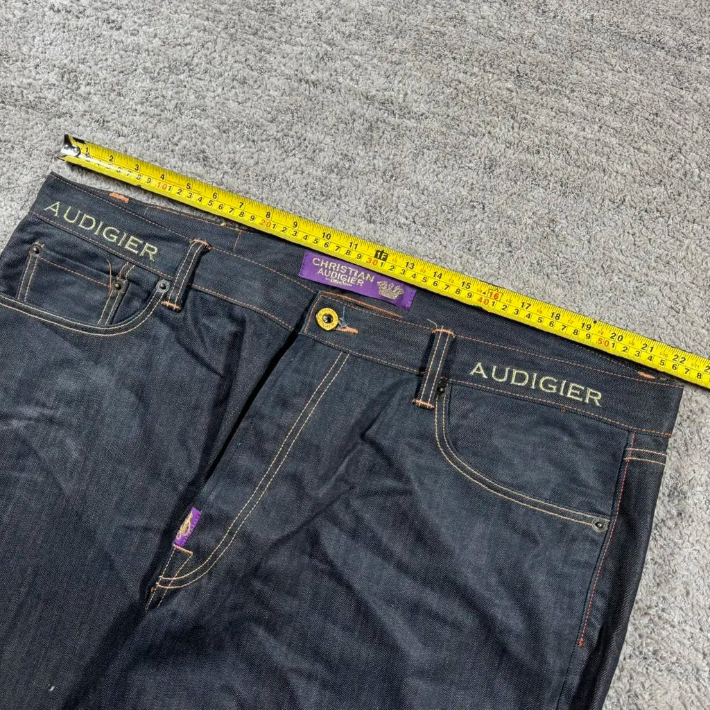 Baggy Wide Leg Y2K 2000s Loose Jeans Embroidered Buddha Casual Denim Pants Harajuku High Waist Straight Jeans Y2k Women Clothing