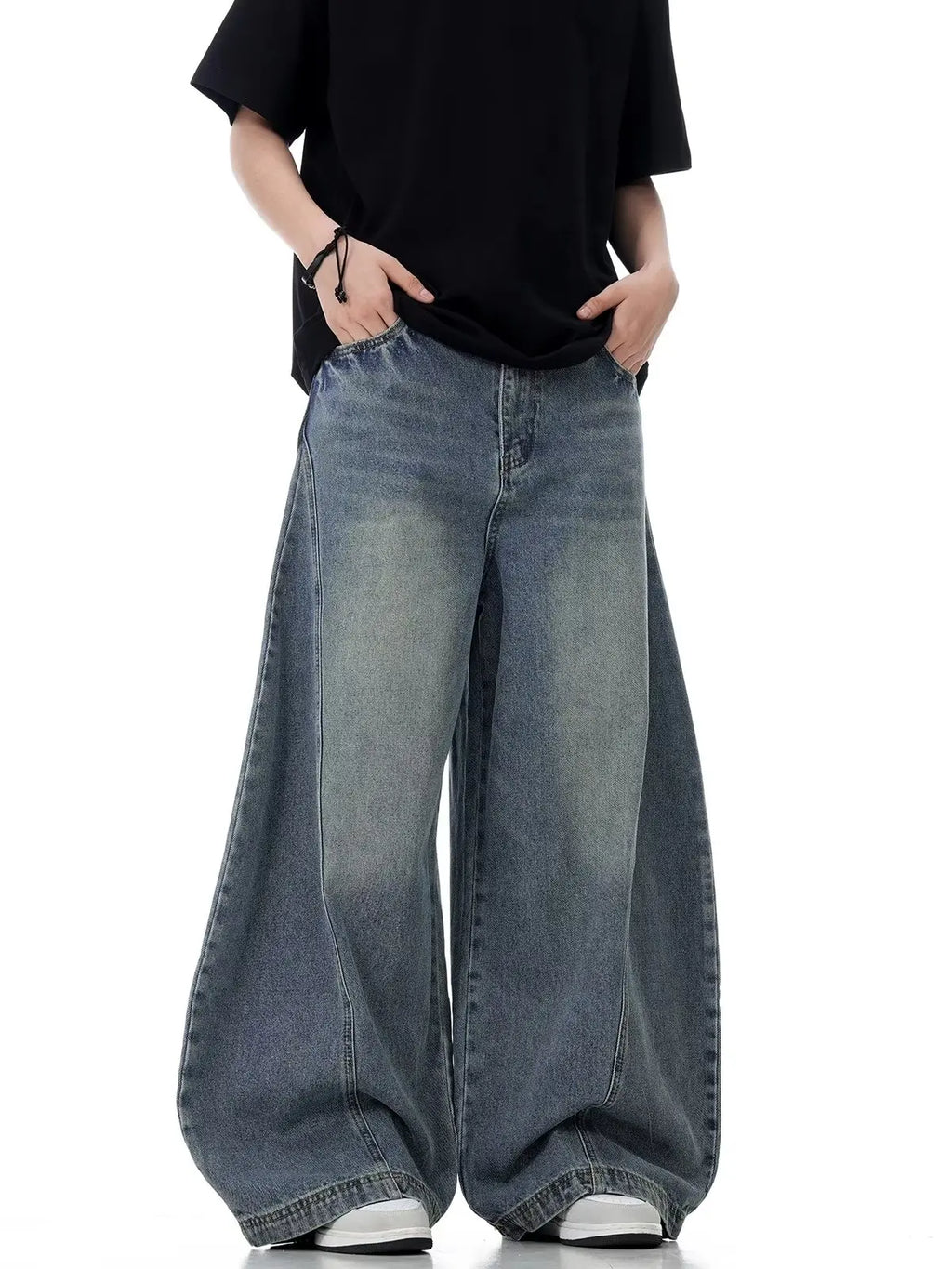 New Baggy Jeans Blue Vintage Blue Jeans Women High Waist Grunge Y2k 90s Streetwear Baggy Casual  Straight Washed Denim Trouser