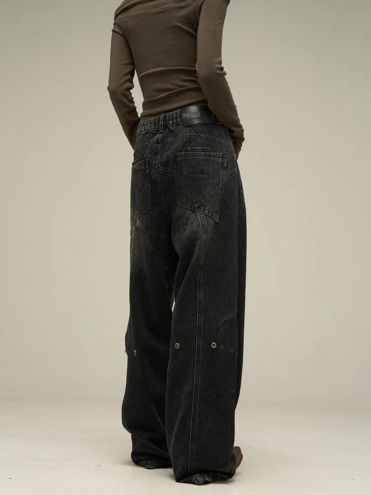 Baggy Jeans Men American Style Personality Vintage Wide Leg Trousers All-match Washed Fashion Streetwear Handsome Cool Pantalone