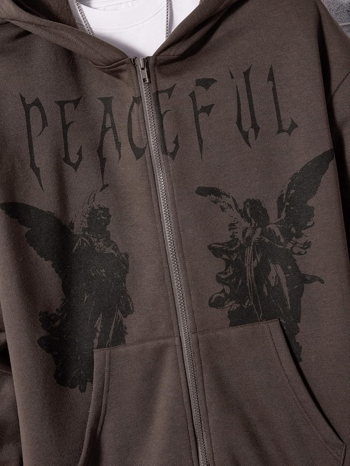 Urban Zip Letter Street Hoodie