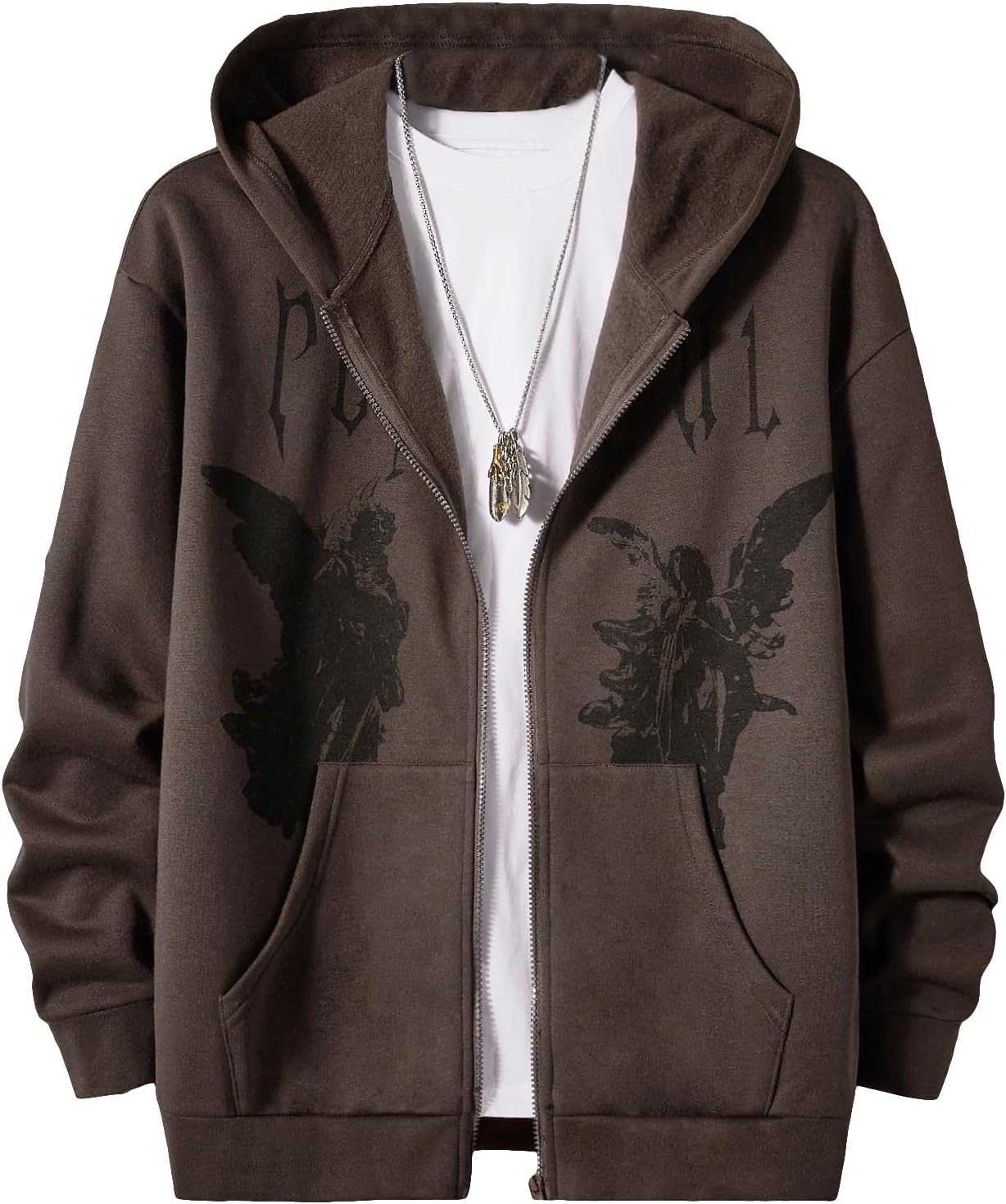 Urban Zip Letter Street Hoodie