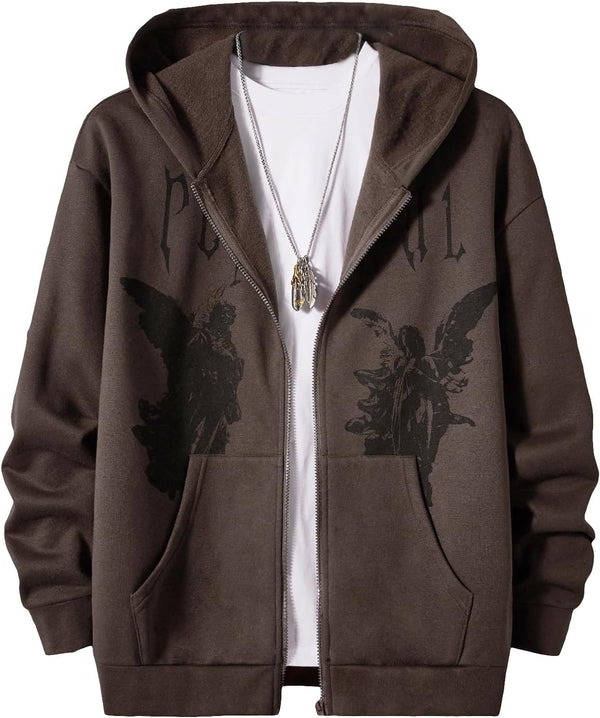 Urban Zip Letter Street Hoodie